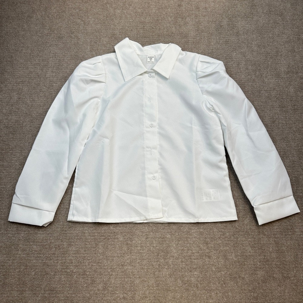 Girls Button Down Shirt Kids 9Y Long Sleeve Dress Shirt School Uniform Blouse